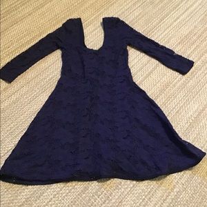 Free people mini crochet blue dress